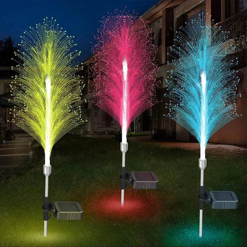 2Pcs Outdoor Waterproof Path Lights Changing Color Lamp With Remote Waterproof Garden Lights For Walkway Pathway Backyard Lawn
