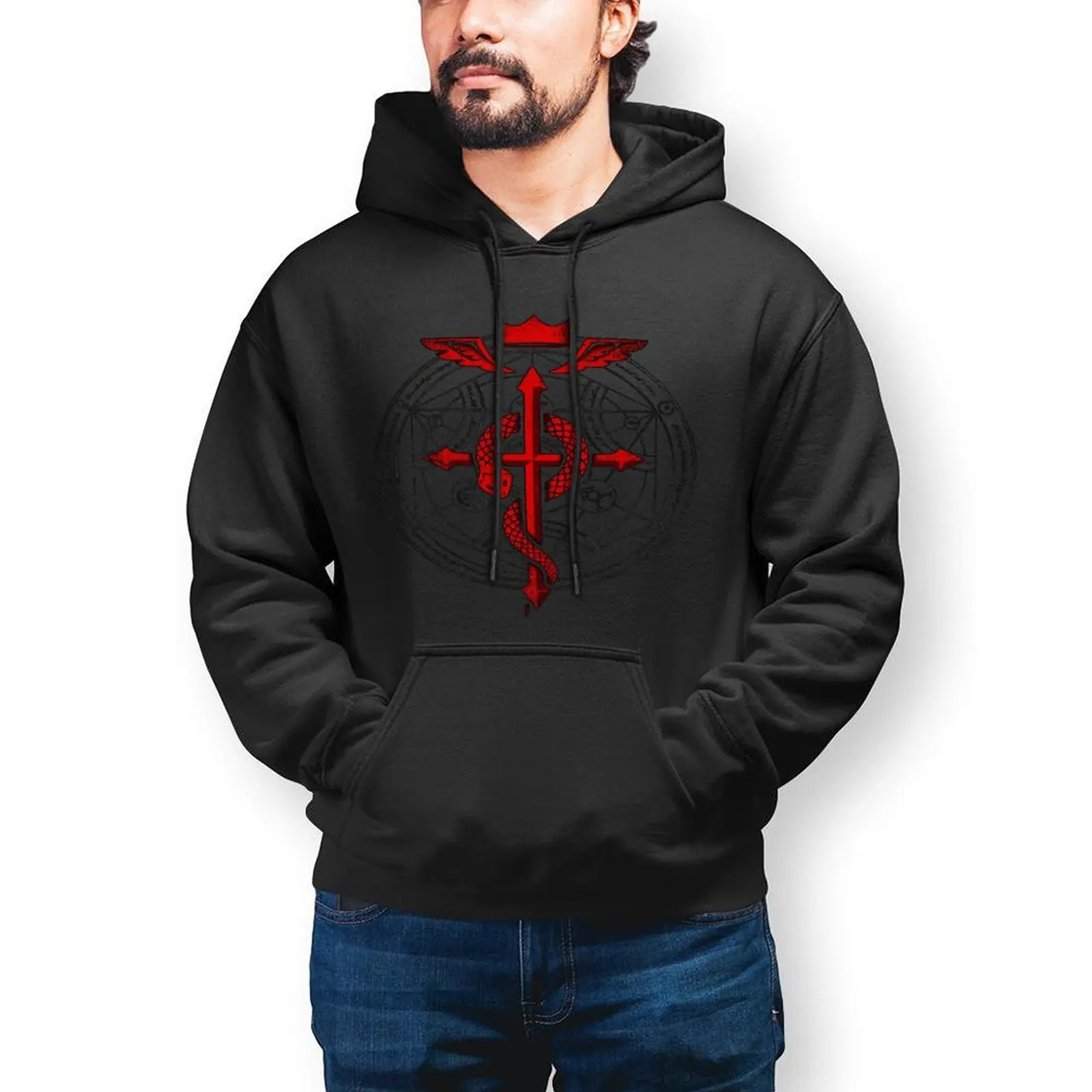 

Fullmetal Alchemist Essentials Hoodie Fullmetal Alchemist Flamel Street Style Hooded Sweatshirts Men Oversize Pullover Hoodie