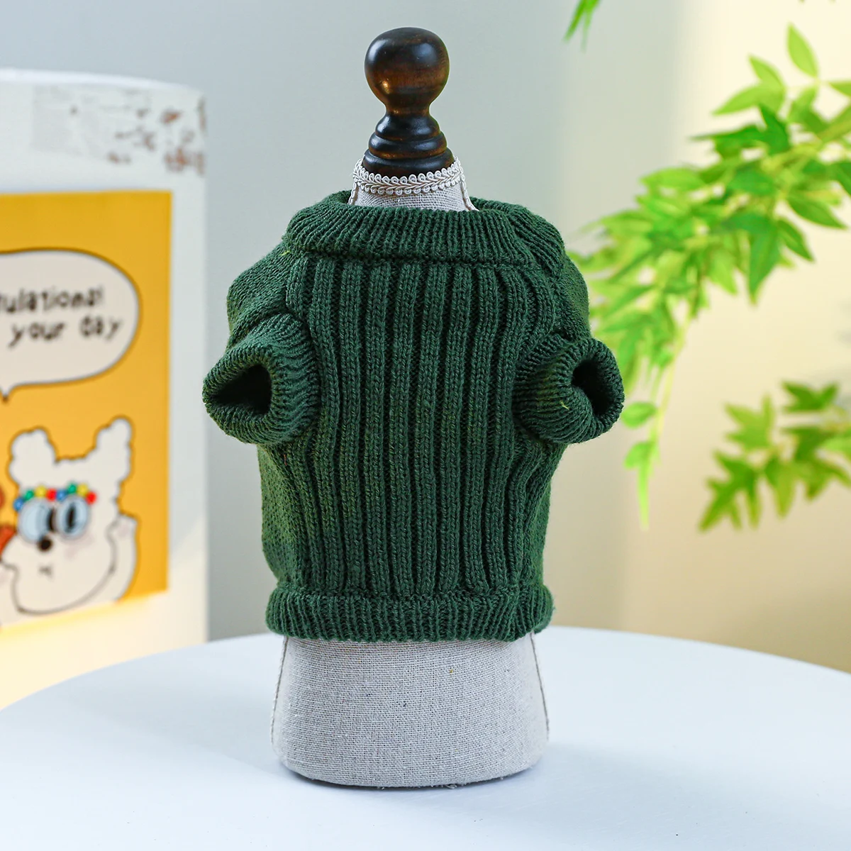 1PC Pet Wear Dog Spring, Autumn, and Winter Warm 3D Green Cute Dinosaur Knit Pullover Sweater For Small Medium Dogs