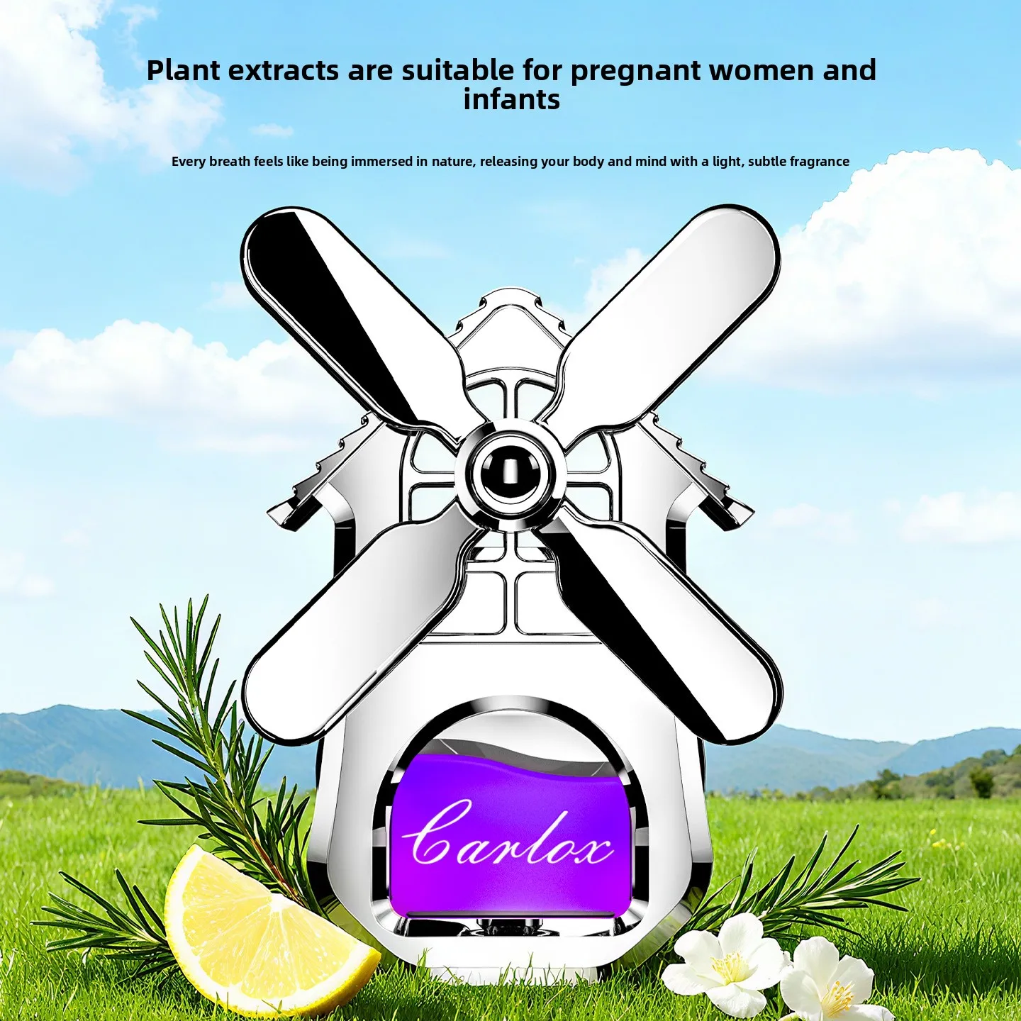 

WW22 car out trend aromatherapy four-leaf clover windmill out trend perfume light fragrance car interior in addition to odor