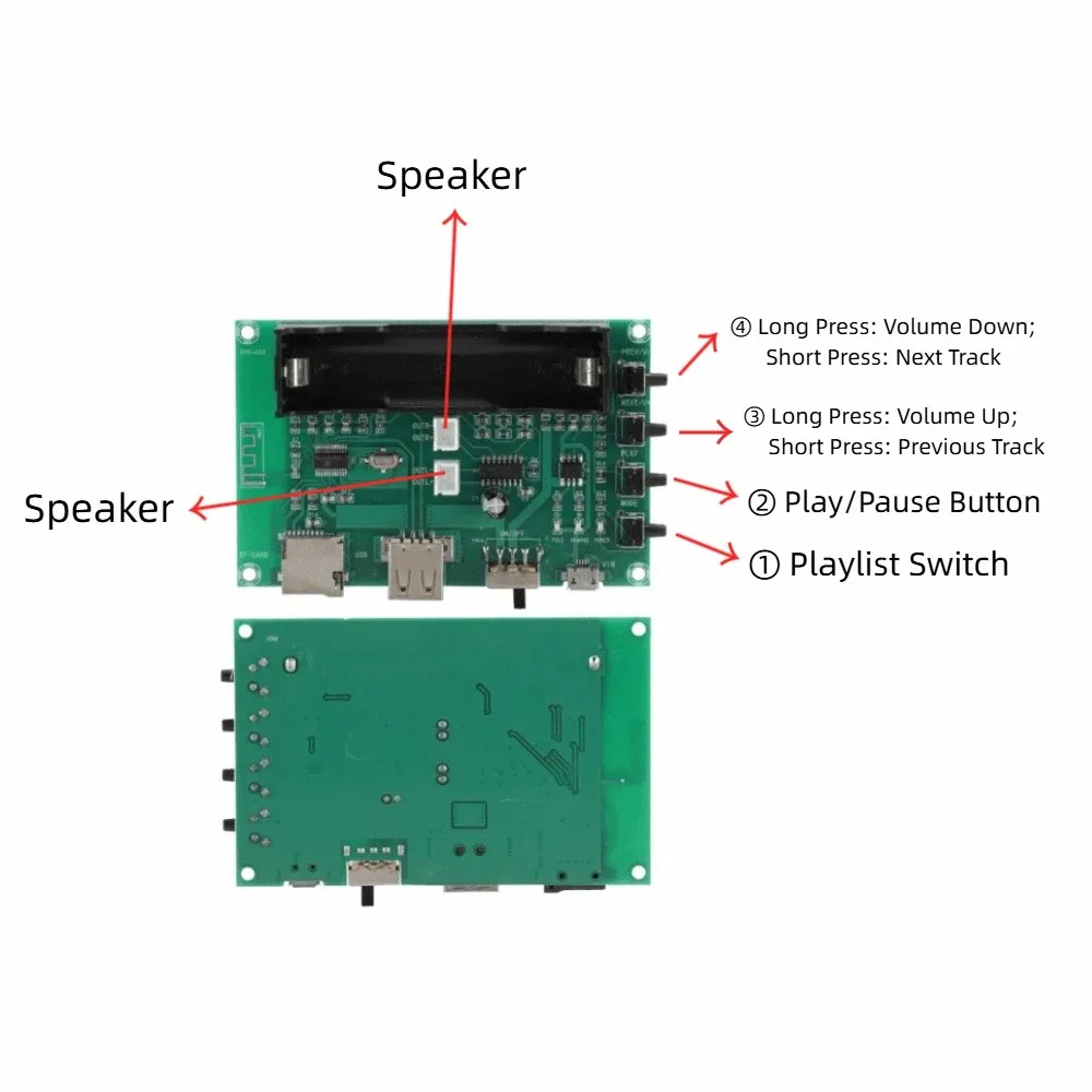 Placa amplificadora de audio Bluetooth de 5W+5W, chip PAM8403 de doble canal, placa amplificadora de doble canal