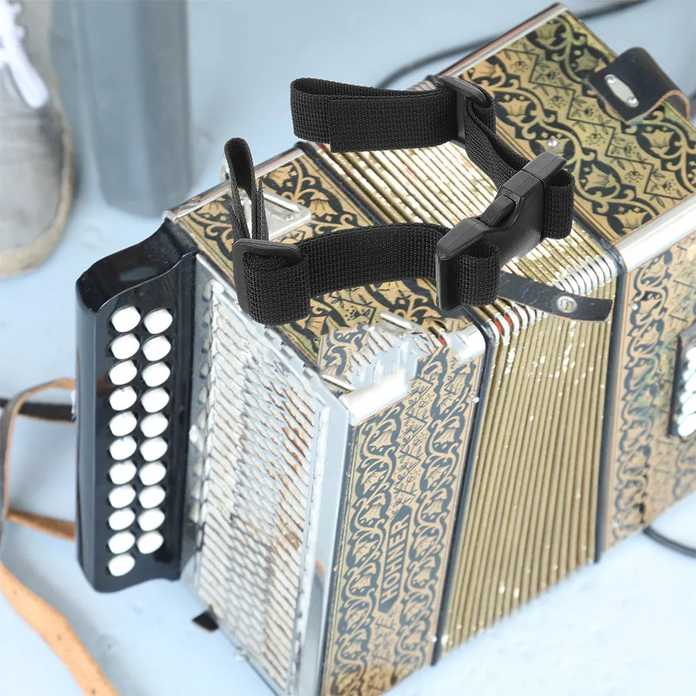 4Pcs Adjustable Accordion Back Strap with Anti-Slip Chest Buckle Secure Stability Strap for Live Performance Daily Practice