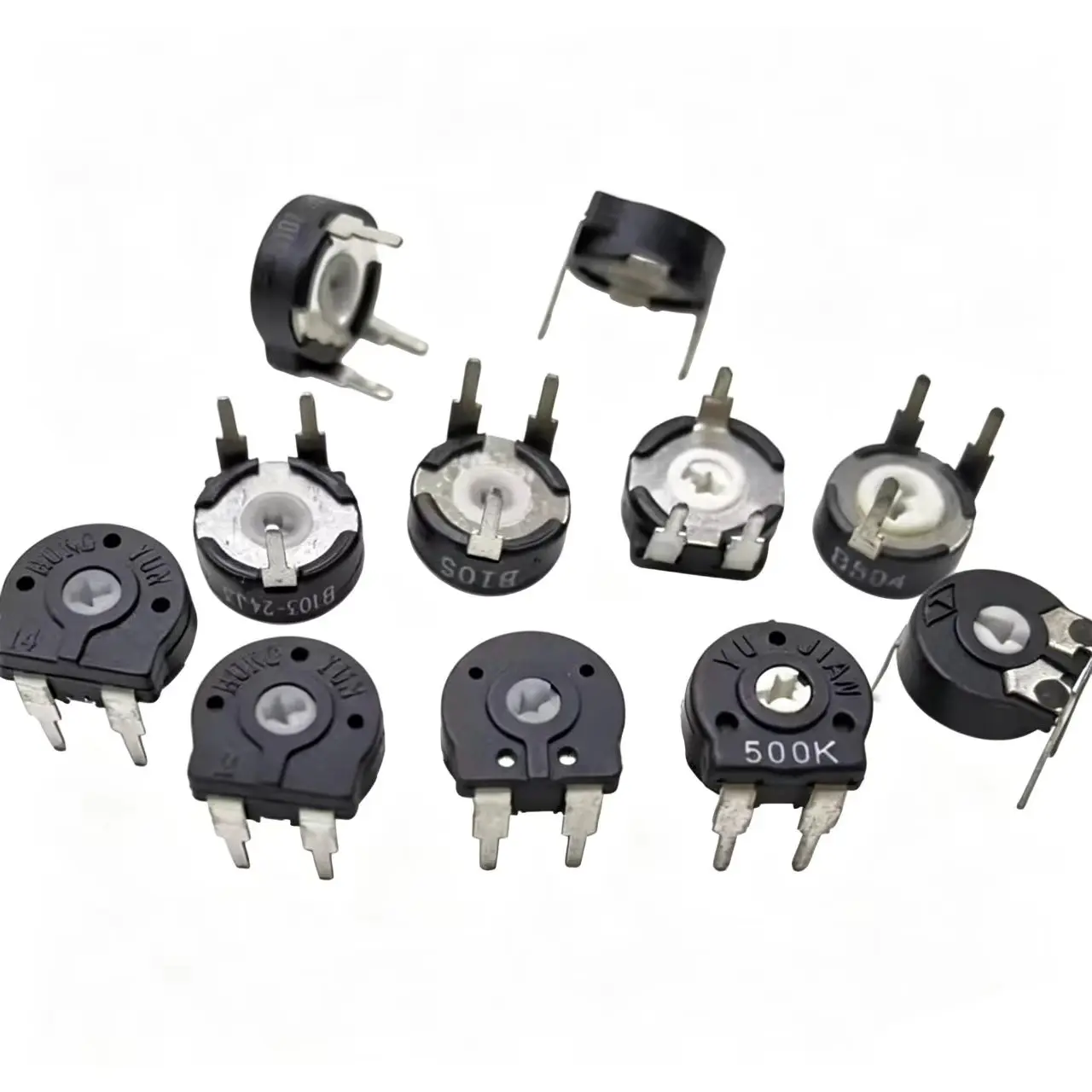 10/50pcs Spanish Potentiometer PT10 500ohm 1k 2k 5k 10k 20k 50k 100k 200k 500k 1M Arrow hole horizontal upward adjustment switch