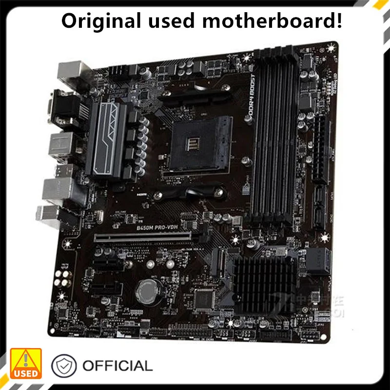 

For B450 B450M PRO-VDH Motherboard Socket AM4 For AMD B450 DDR4 USB3.0 SATA3 Original Desktop Mainboard Used Mainboard