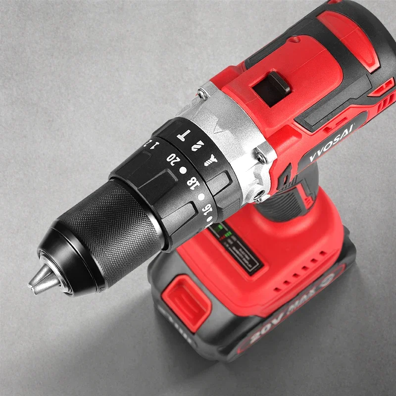 VVOSAI MT-Series 125N.m 20V Brushless Electric Drill 13mm Cordless Drill Hammer Li-ion Battery Electric Power Screwdriver