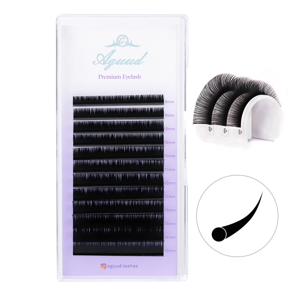 AGUUD New Arrival Cashmere Eyelash Soft Matte Dark Black Handmade Premium Russian Volume Lash Extension for Pinching Fans