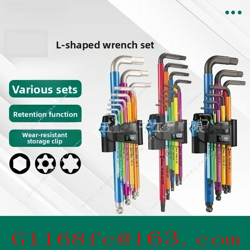 Extended Ball Head Hexagonal Stainless Steel Wrench L-shaped Imperial System Part