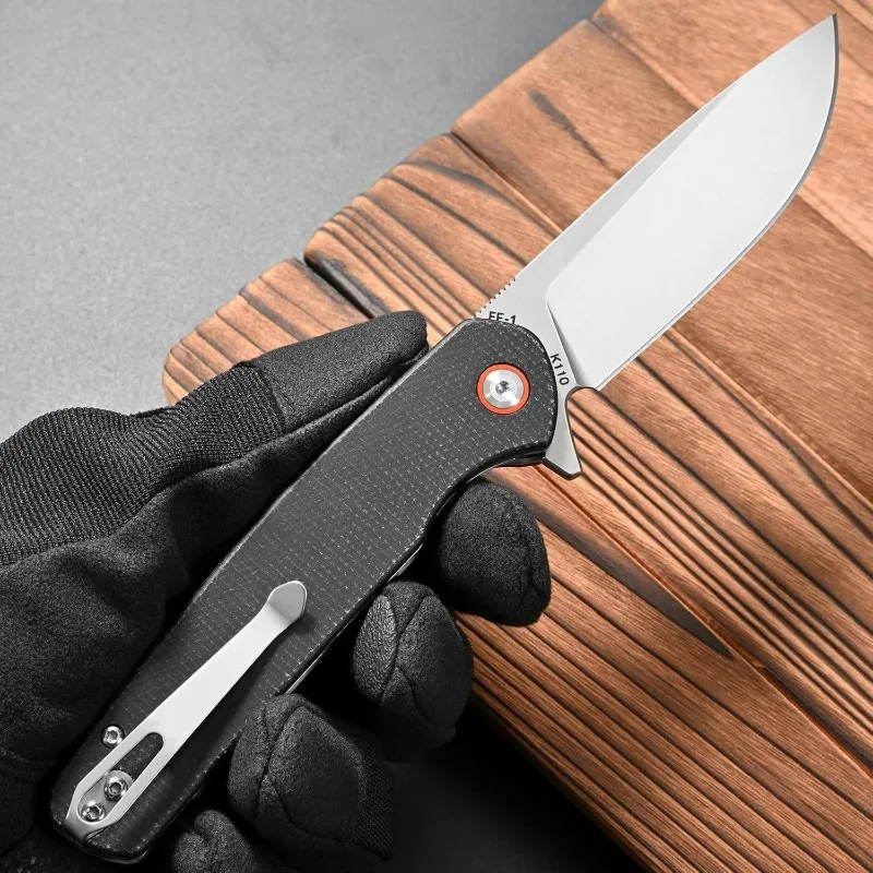 

FF1 Outdoor Camping Folding Knife K110 Blade Micarta Handle Pocket Survival Tactical Hunting Utility Kitchen Knives EDC Tools