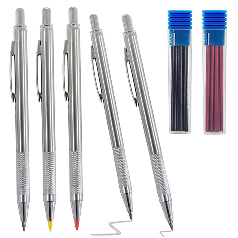 2,8 mm Metall-Druckbleistift, 2B, Bleikern, Holzbearbeitung, architektonischer Markierungsstift, Schreiben, Schreibwaren, Schule, Bürobedarf – Detail 1