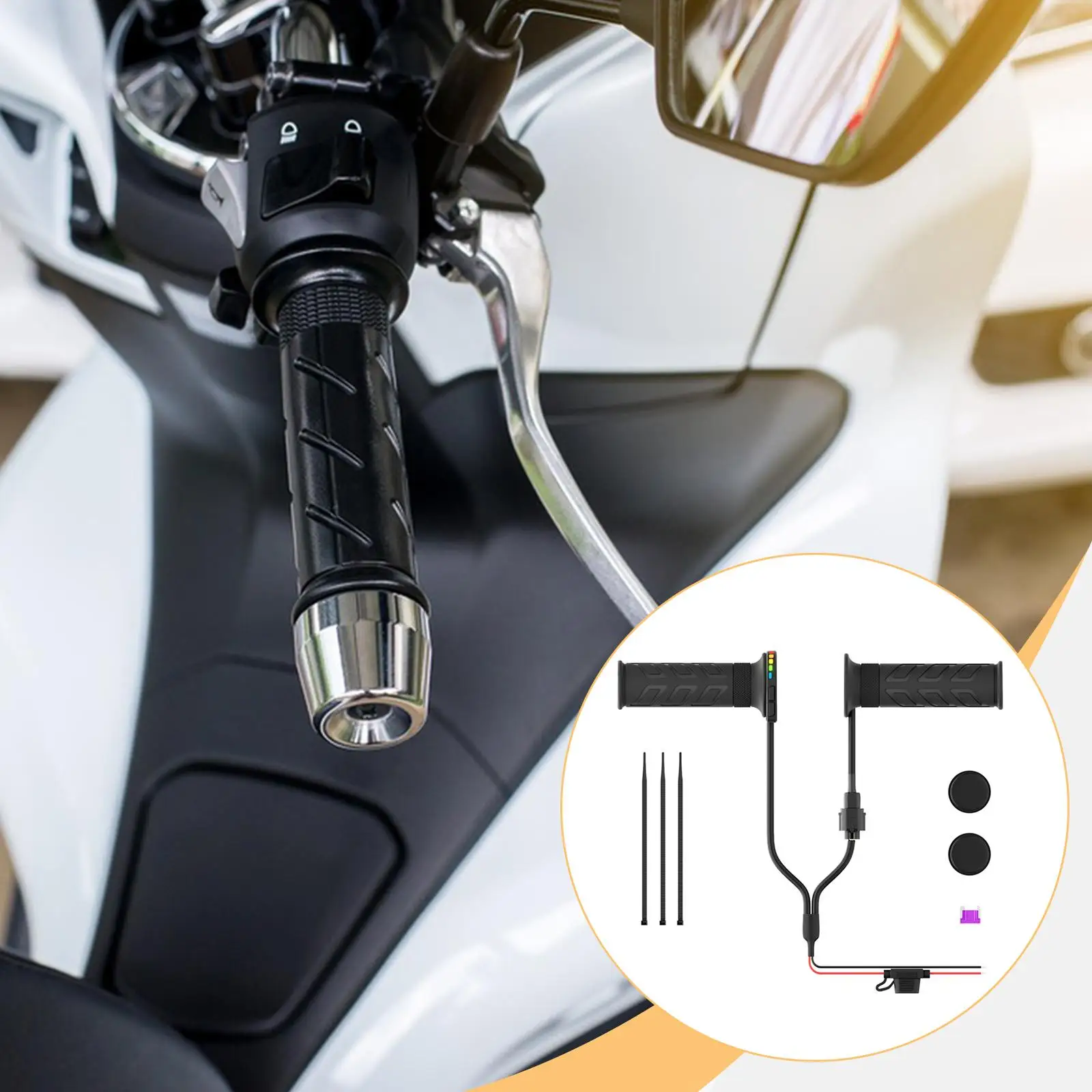 

ATV Double Switch Heated Grip Sturdy for All Weather Memory Function