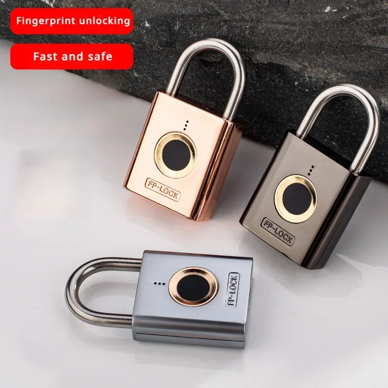 Outdoor Convenient Fingerprint Lock Padlock Unlock with One Touch, Heavy Duty Weatherproof Portable Security Lock for School