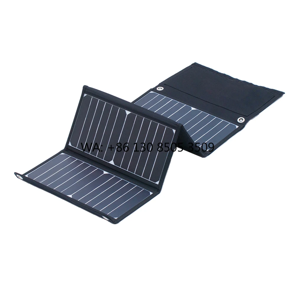 

Portable 28W Foldable Solar Panel Energy Charger with Sunpower Fabric for Cell Phone Charging Black 1KG