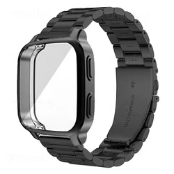 Stainless Steel Strap Case Protector For Garmin Venu Sq 2 Music Smart Watch Bracelet For Garmin Venu Sq Full Cover frame bumper