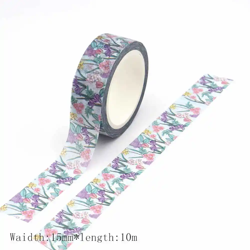 

1PC 15mm*10m Vintage Floral Washi Tape DIY Scrapbooking Paper Photo Album Adhesive Stationery Masking Tape stickers