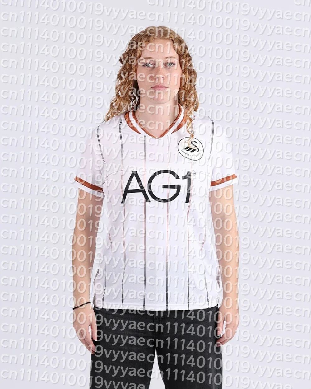 26-27 Swansea City Style Familien-Partnerlook-Outfits Fußballtrikot Sommer Casual Kurzarm Fußball-T-Shirt Herren Damen Kinder Kleidung – Detail 1