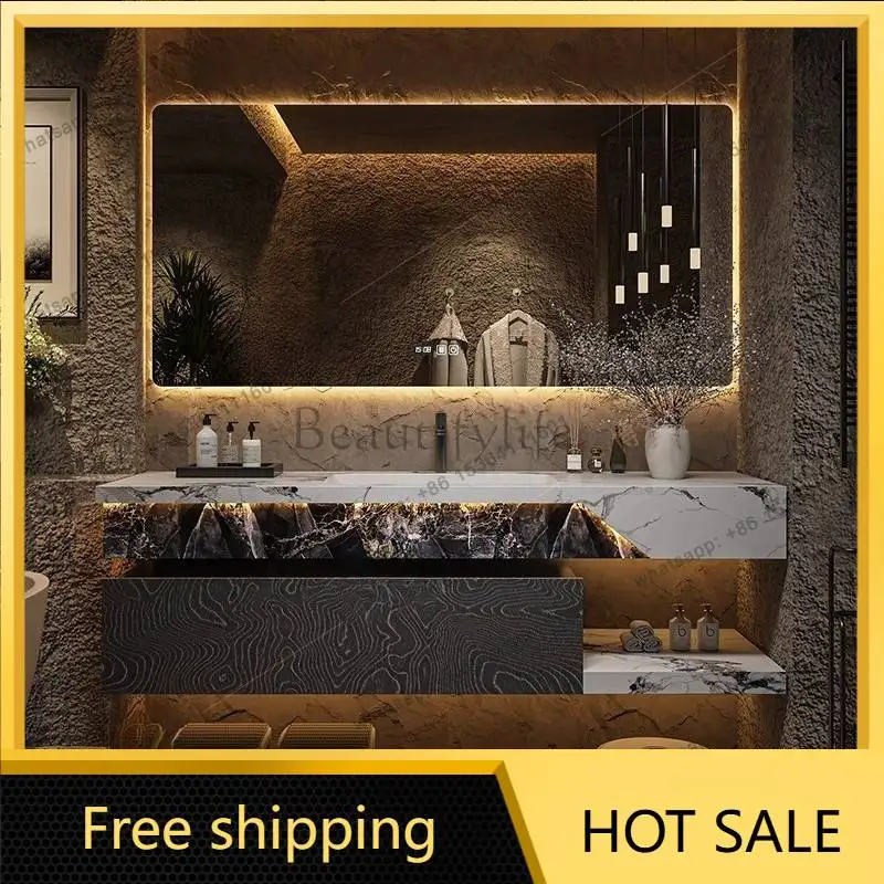 YJ Hanging European Sink Storage Bathroom Cabinet Mirror Smart Meuble Salle De Bain Furniture Home Classic Modern Bathroom Cabin