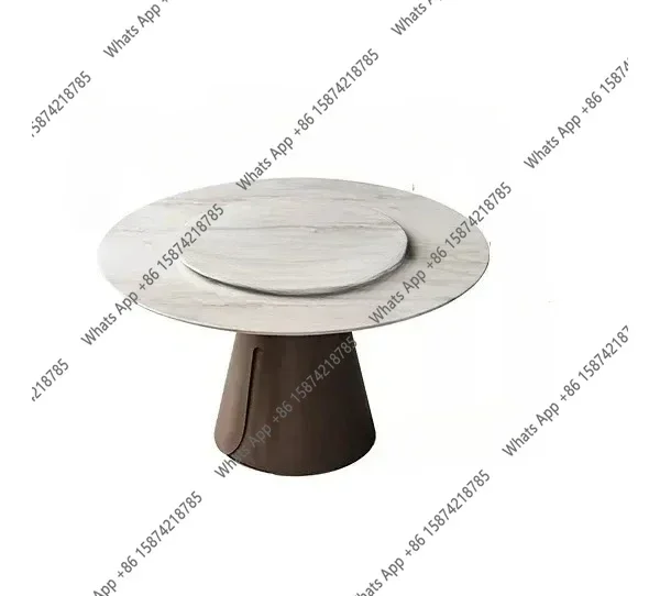 X C Italian Minimalist Round Marble Dining Table And Chair Combination Round Table Turntable Modern Light Luxury Home