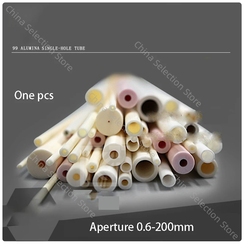 

250mm long Single hole alumina ceramic tube for Acid and alkali resistance