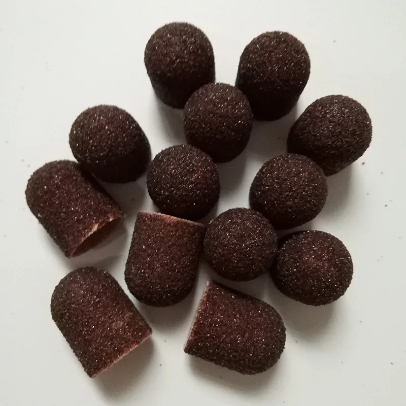 ¡5 unids/lote 5*11 7*13 10*15 13*19 16*25 tapa de lijado de uñas profesional! para taladro de uñas eléctrico, manicura y pedicura, 3 granos, sin caucho