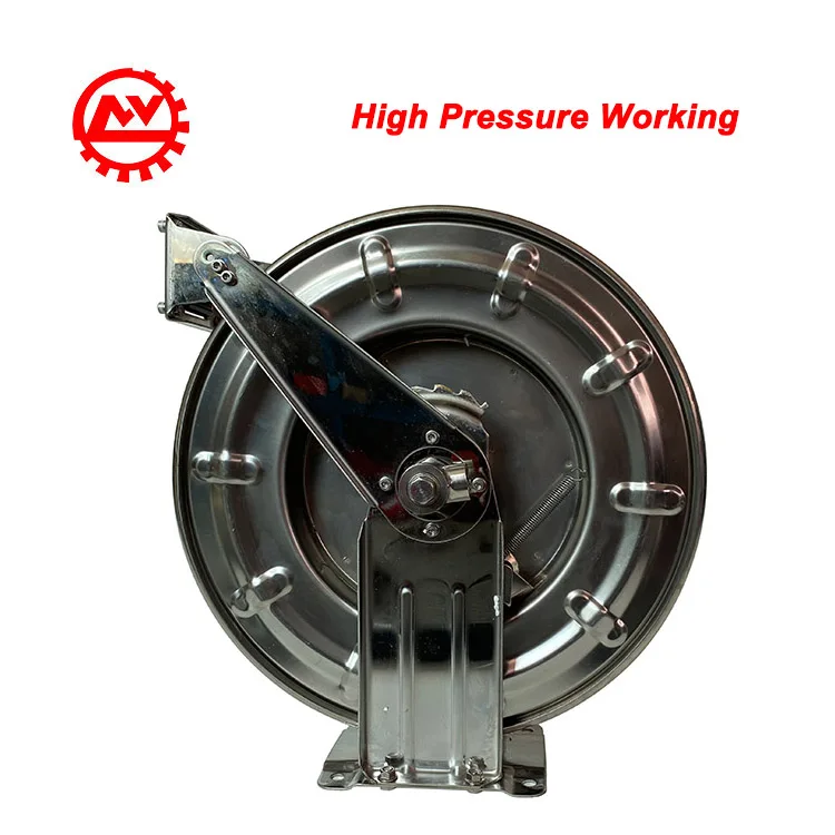 Empty Water Food Garden Irrigation Retractable Stainless Steel Automatic Rewind High Pressure Hose Reel for 1/2 Inch 15 METERS
