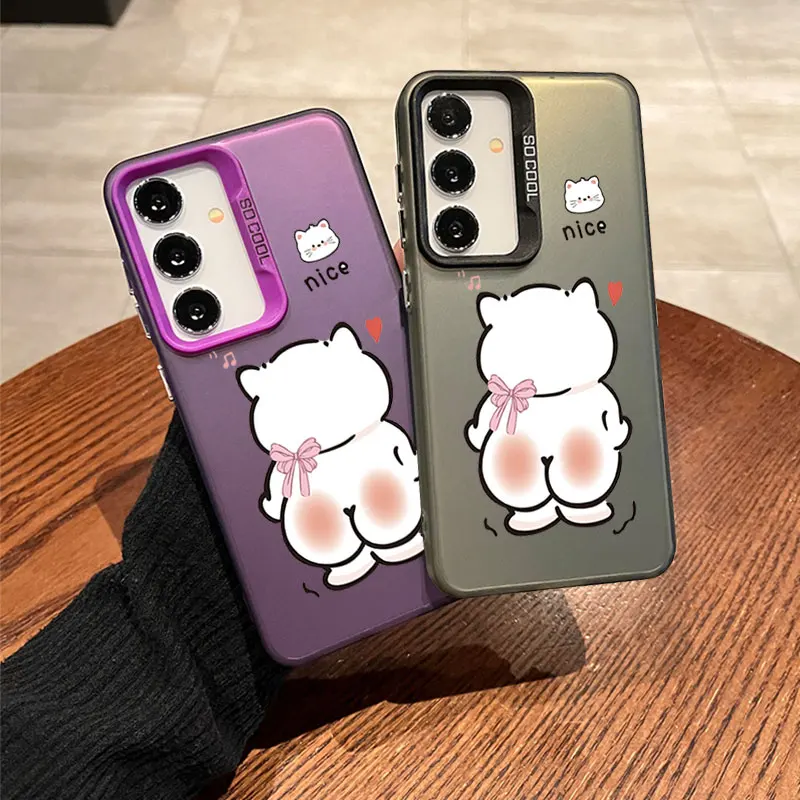 for Samsung Galaxy A13 14 15 20 21 22 23 25 31 33 34 35 50 51 52 53 54 55 70 71 72 Colorful Soft Phone Case Bear raises its butt