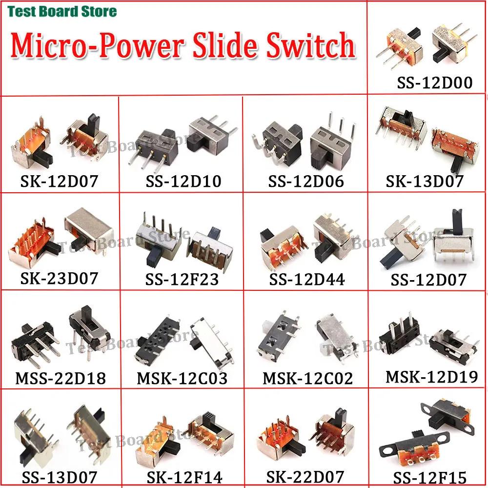 

10PCS Toggle Switch Micro Power Switch Sliding Single And Double Row In-Line Horizontal Gear 2 Gear 3 Gear Fluctuation Band