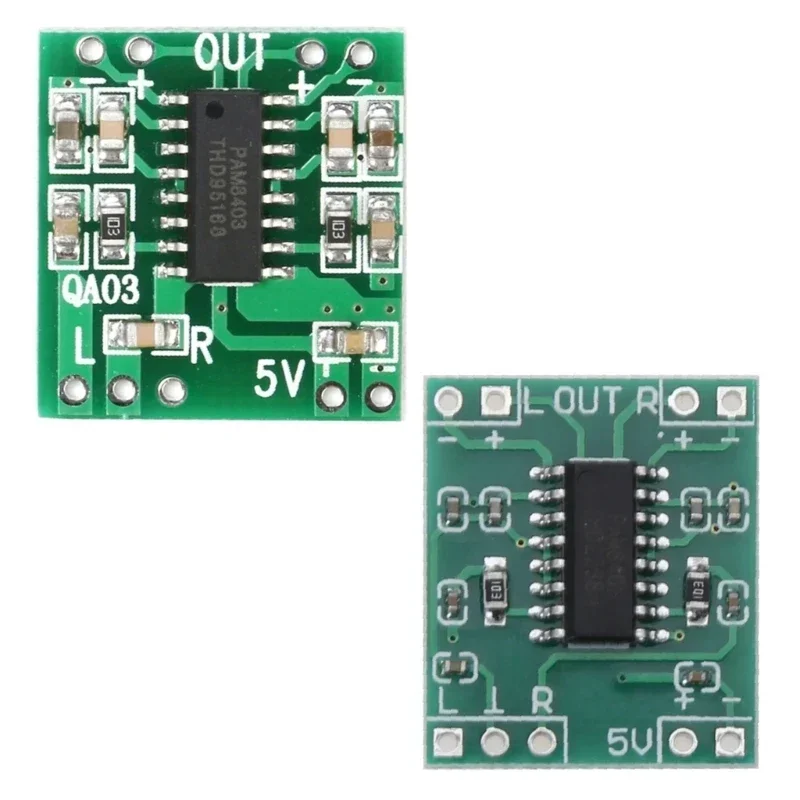 Super Mini PAM8403 Module 2 3W Class D Digital Amplifier Board Amplifier Module Board 2.5-5V Input USB Power Supply