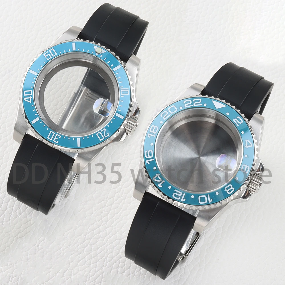 

Мужской корпус NH35 40 мм из нержавеющей стали с сапфировым стеклом для механизмов Submariner NH34/NH35/NH36/NH38, циферблат 28,5 мм, корпус GMT, резиновый ремешок.