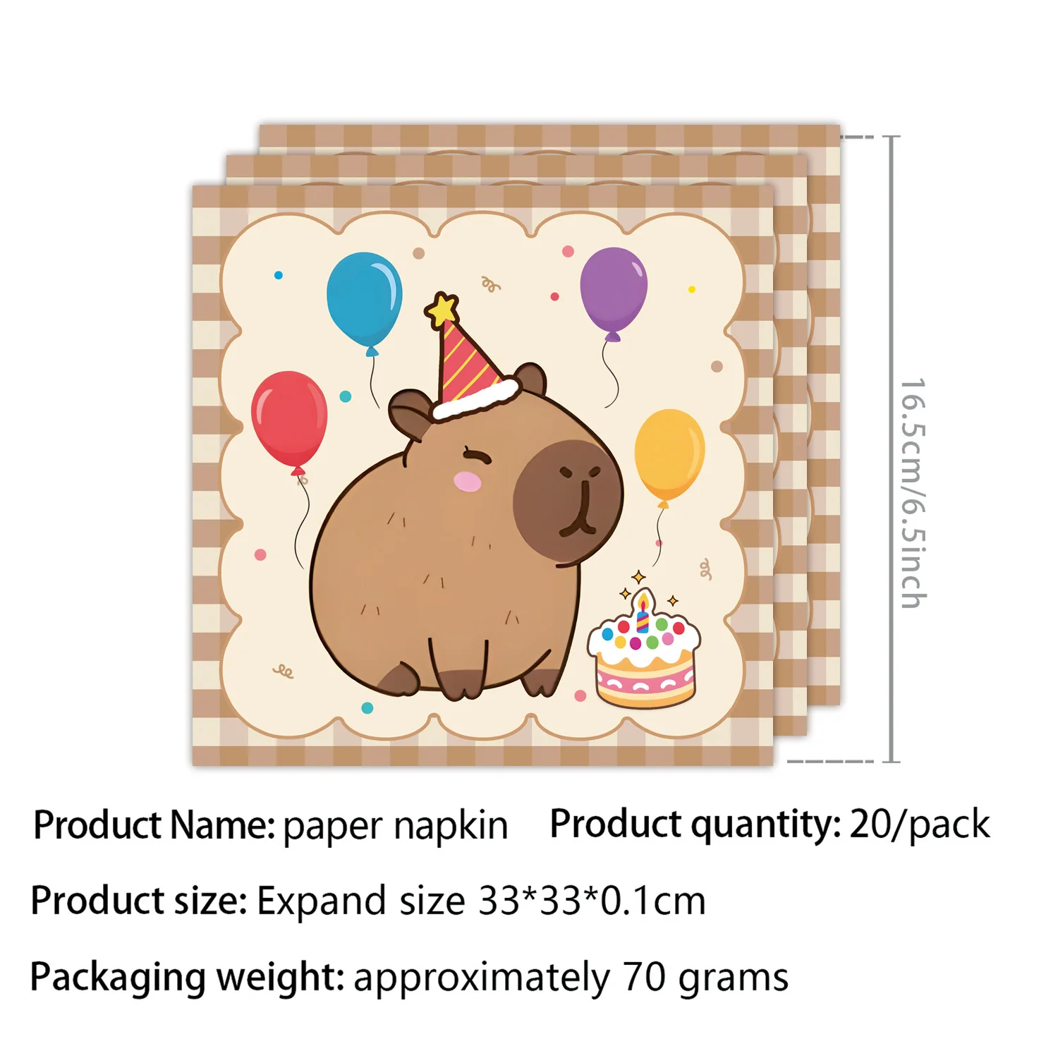 كارتون كابيبارا حفلة عيد ميلاد ديكور كابيبارا أدوات المائدة مفرش المائدة بالون كعكة توبر خلفية استحمام الطفل الاطفال لوازم الحفلات #6