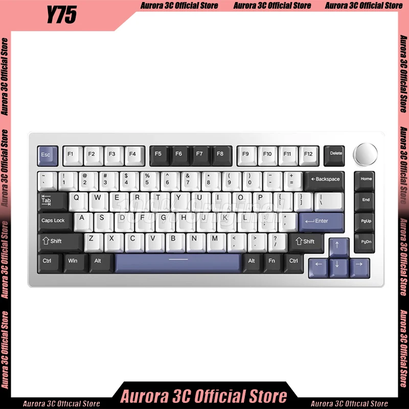 

Y75 Mechanical Keyboard Kit Wired Gaming Keyboard Kits Aluminium Gasket Hot-swap Rgb BlcakLight Custom 82keys Gamer Keyboard kit