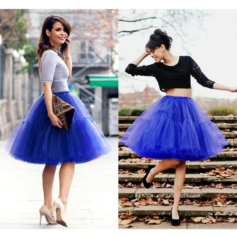

Women Tutu Petticoat Crinoline 50s Swing Vintage Tutu Skirts Adult Elastic Waist Underskirt Women Prom Evening Dress Up