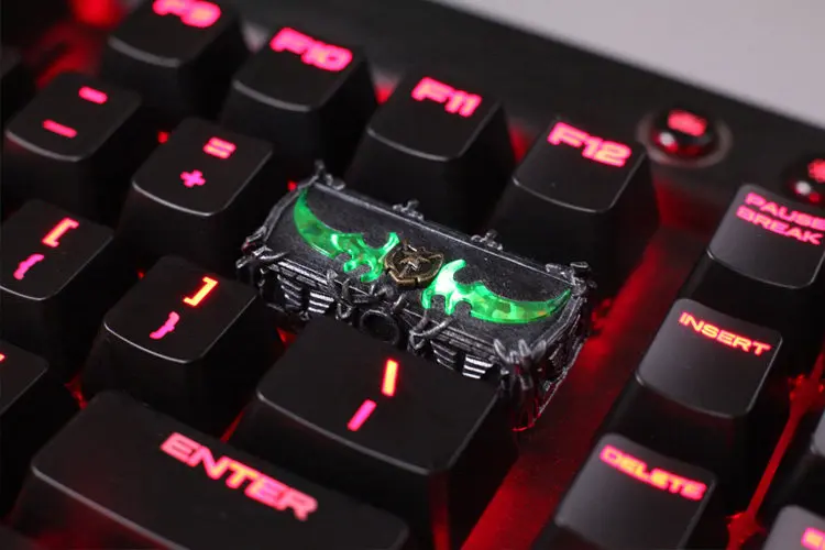 Custom Demon Glaive Backspace Cap 3D Translucent Resin Arc Blade Dark Fantasy Art MX Cross Stem Novelty Keycap