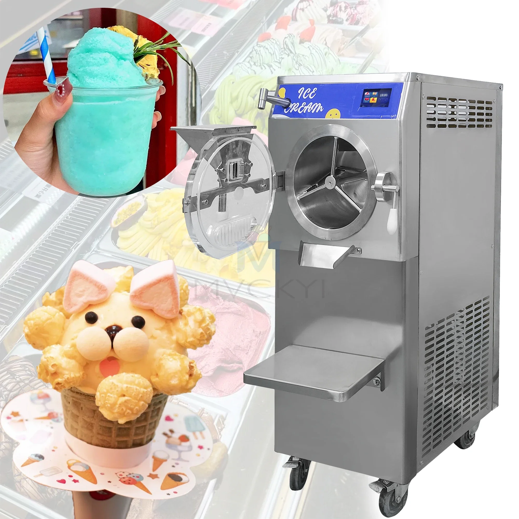 

48L/H Hard Ice Cream Machine For Business 5 Functions batch freezer Italian Gelato Ice Cream Maker Sorbet