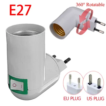 Adjustable E27 Lamp Bulb Bases Socket Holder 360 Degrees Bulb Adapter Plug Converter Adapter Light lighting EU US Adaptor T1