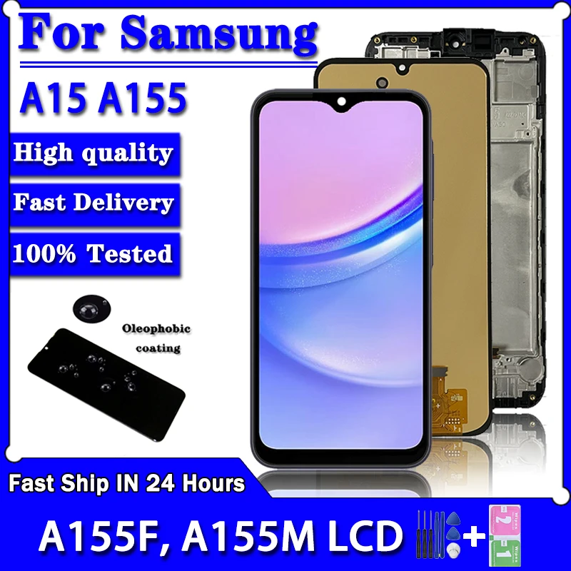 Super AMOLED A15 Display Screen for Samsung A15 A155F Lcd Display Digital Touch Screen Digitizer  for Samsung A15 5G A156B