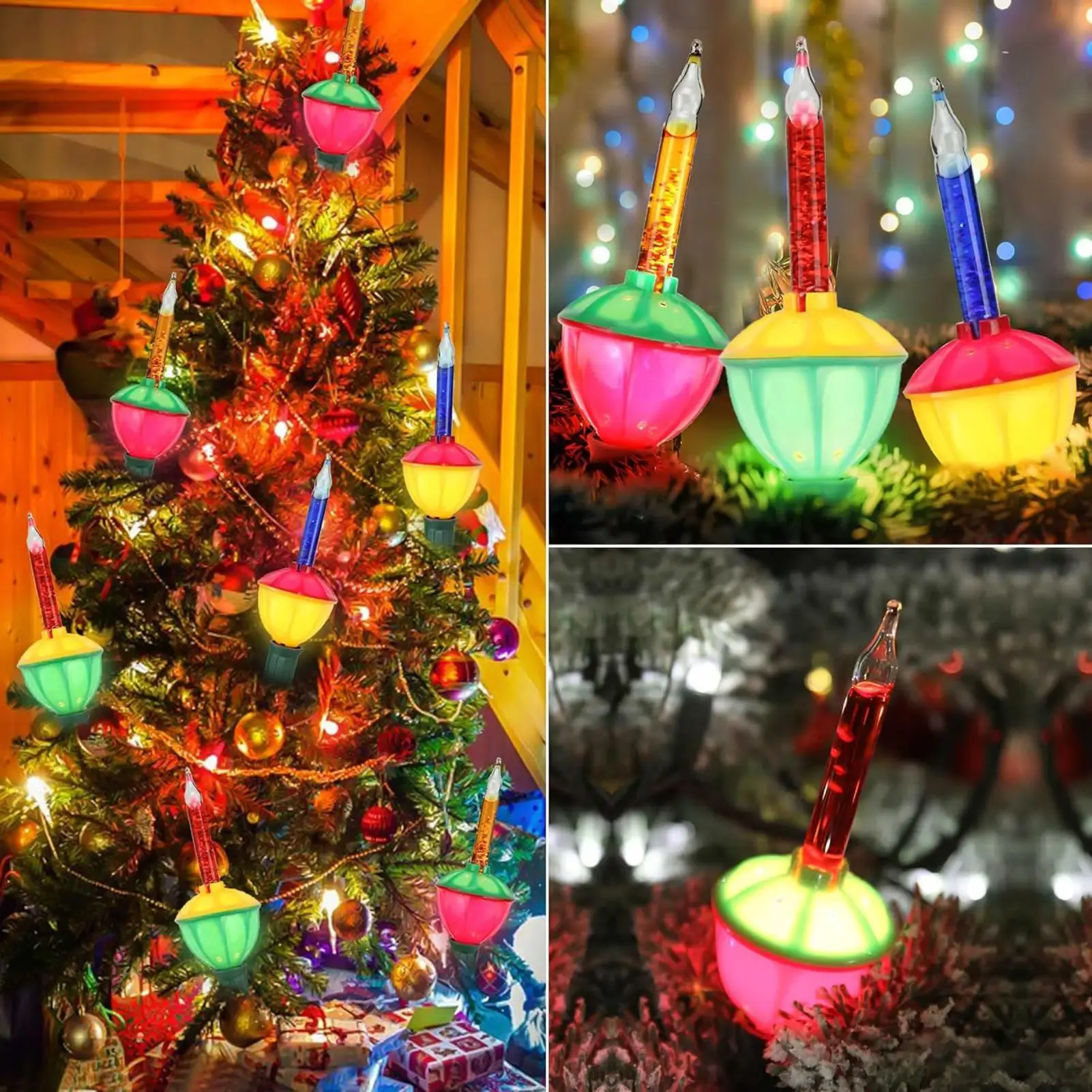 Multicolor Christmas Bubble Lights Novelty Lights Traditional Christmas Bubble Light 3pcs Replacement Bulbs Red Blue Classic