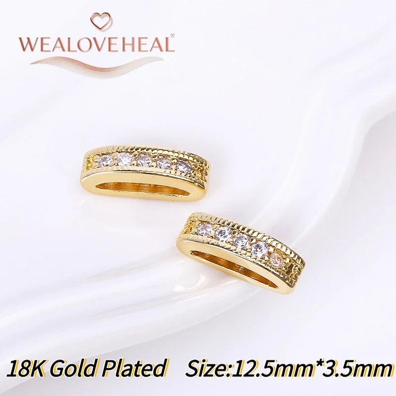 18K vergoldete Messing-Rechteck-Abstandshalter, luxuriöser Micro-Pavé-CZ-Trennverbinder für DIY-Schmuckherstellung, Großhandel – Detail 22