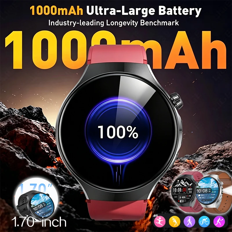 2026 New Smart Watch 1.70-inch Large Screen Health Detection Bluetooth Call 1000mAh Large Battery LED Sports Mode Smart Watch