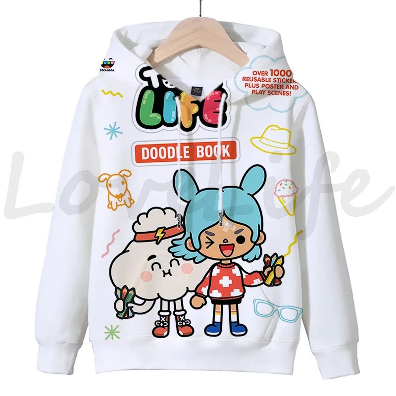 Toca Leben Welt Hoodies Sweatshirt Kinder Kleidung Toca Boca Hoodie Jungen Mädchen Cartoon Hoody Pullover Kinder Freizeit mantel