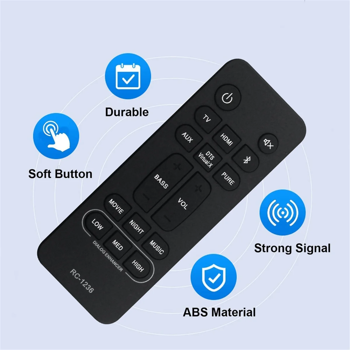 OIIRGO-Replace RC-1236 Remote Control for Denon Home Theater Sound Bar System RC1236 DHT-S216 DHTS216 DHT-S216H DHTS216H