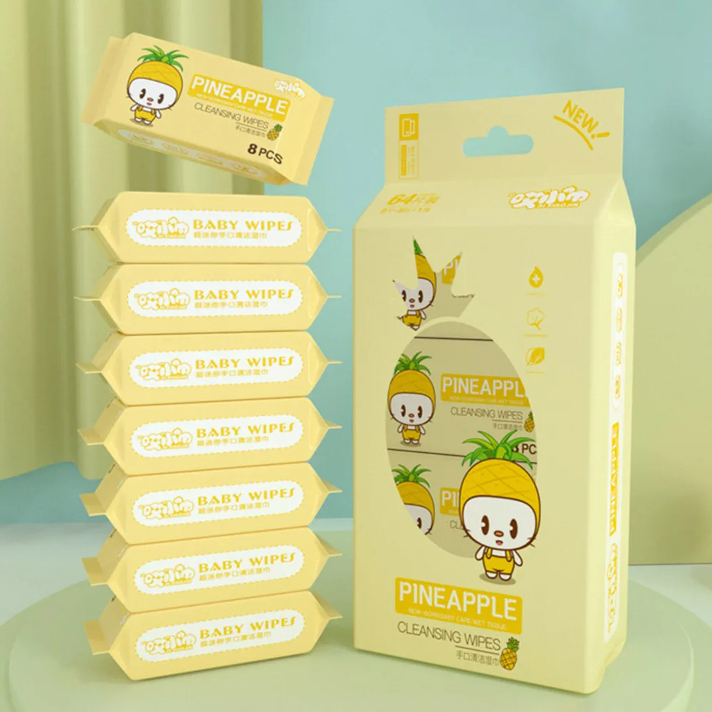 Novos toalhetes molhados macios para limpeza de boca e mãos, toalhetes de limpeza refrescantes descartáveis, pacote grande de alta qualidade, mini toalhetes portáteis para bebês