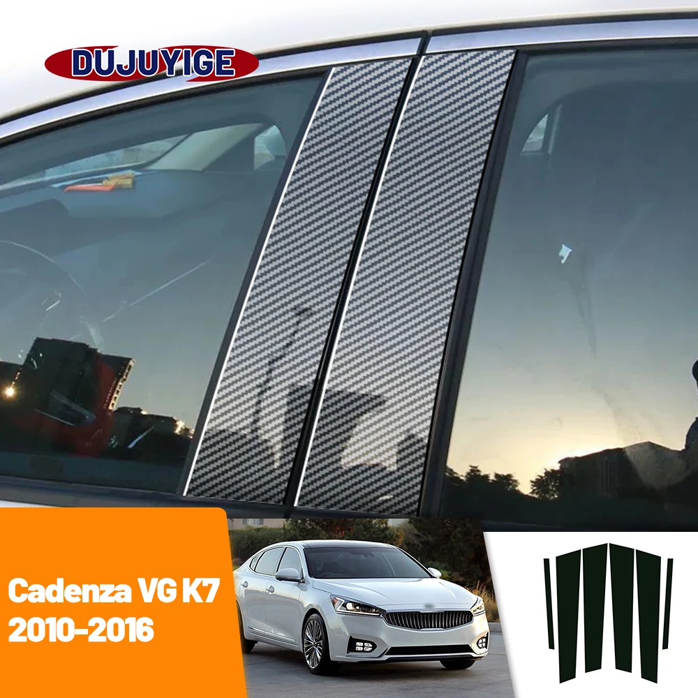 For Kia Cadenza VG K7 2010-2016 2011 2012 2013 2014 2015 Carbon Fiber Window Door Column Deal B C Pillar Post Cover Trim Sticker