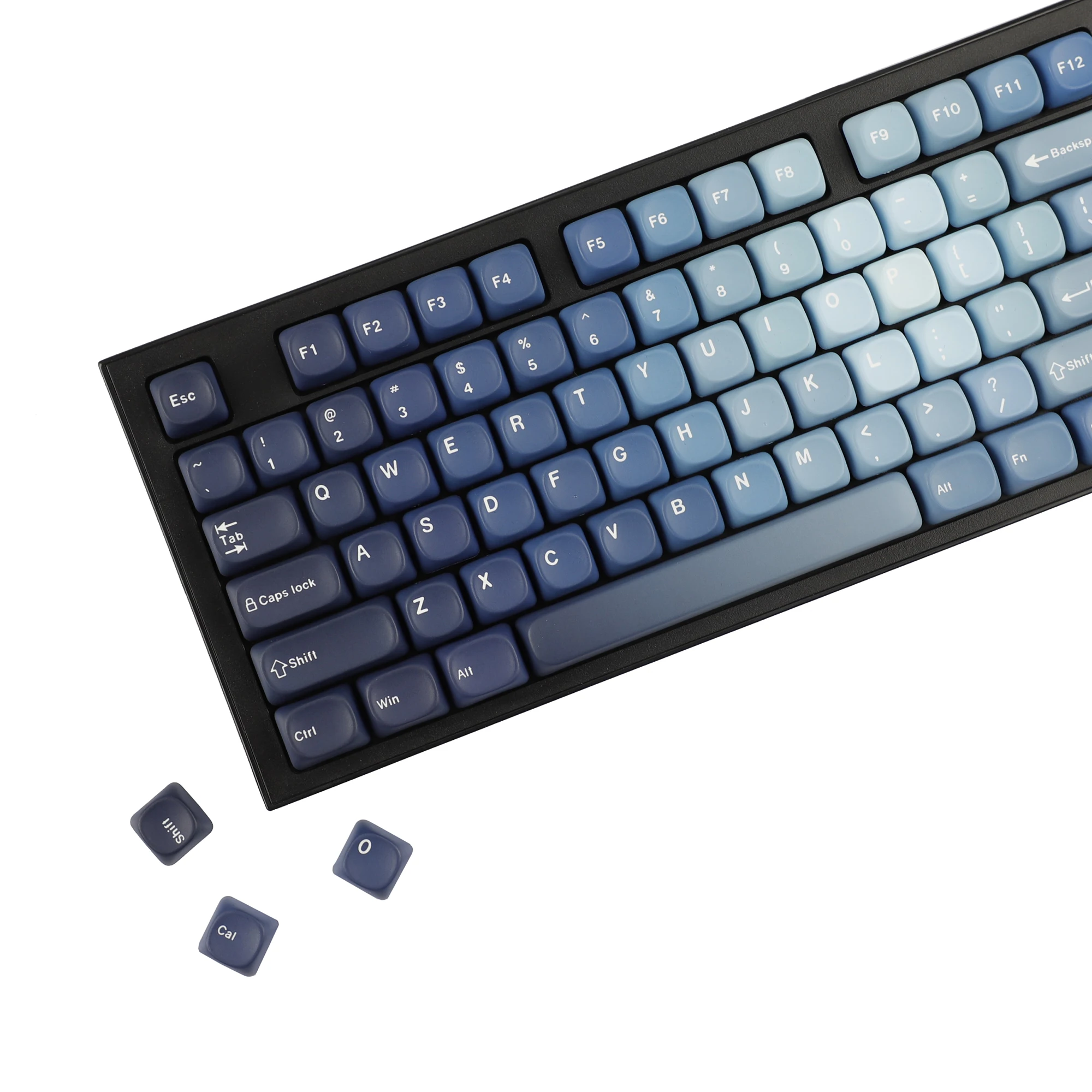 YMDK 130 Keys Ocean Heart Theme MOA Profile English PBT Dye Sub Top Print Keycaps for MX Mechanical Keyboards