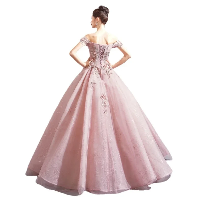 BOMARIS Dusty Pink Off-Shoulder Ball Gown Quinceanera Dresses 15 Party Fashion Applique Formal Cinderella Birthday Customized