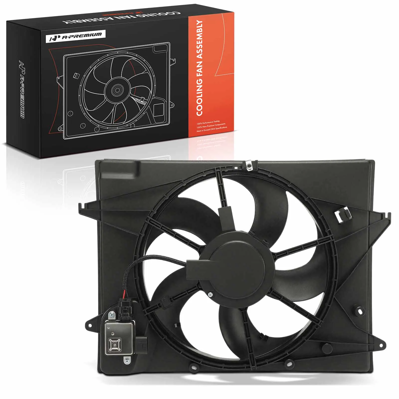 A-Premium Radiator Fan with Shroud Assembly for Hyundai Sonata 2015-2017