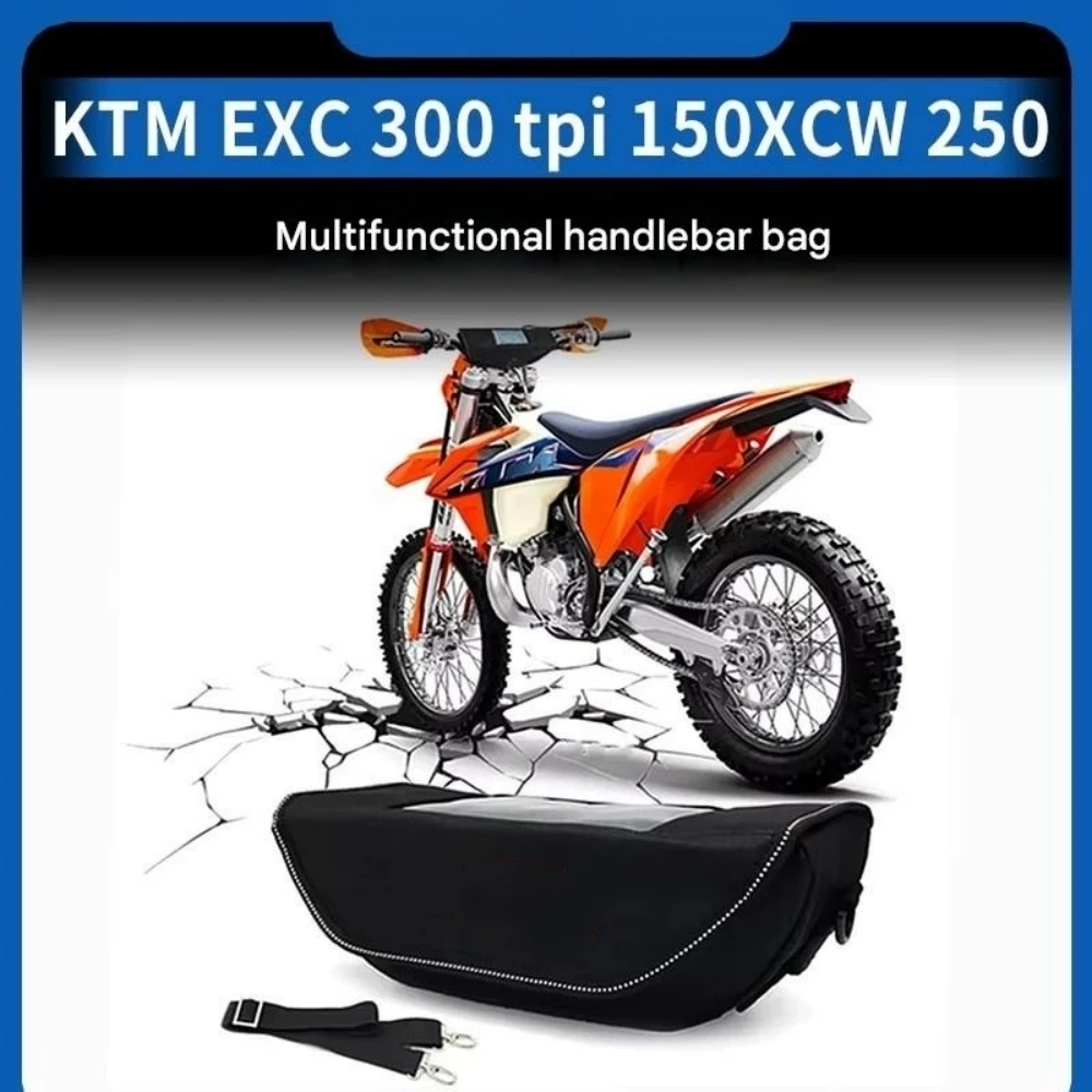 For KTM EXC 300 TPI /150XCW /250 Multifunctional Cross Bike Handlebar Bag Touchable Clear Window GPS Storage Pack Offroad  Part
