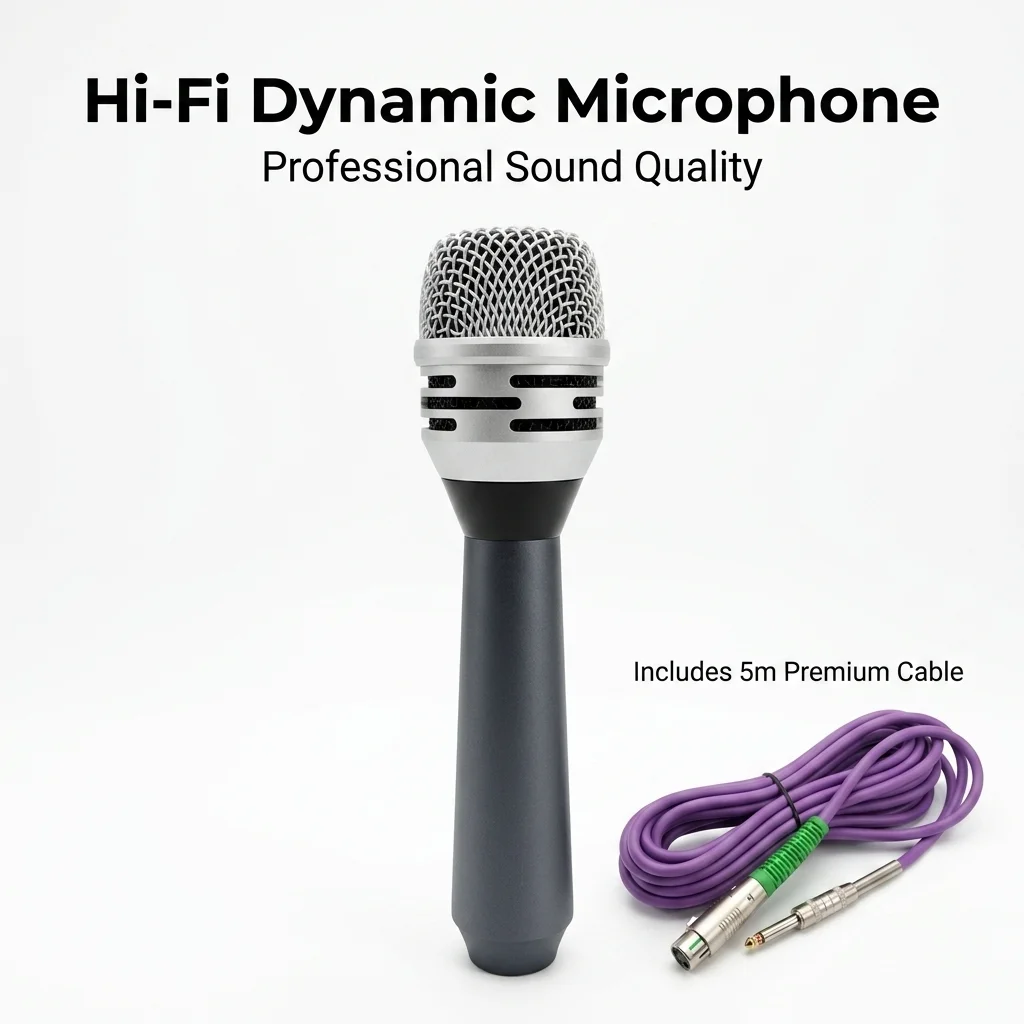 

Wired Dynamic Microphone Handheld Karaoke Mic Professional Vocal Microphone for Stage Party KTV Speaker Amplifier Audio System