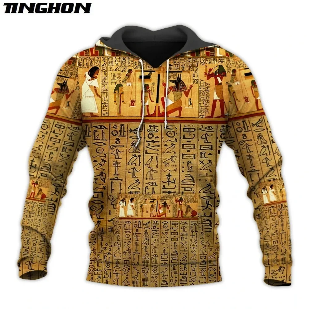 

XS-7XL Mysterious retro ancient egypt Pharaoh totem 3d hoodies/Sweatshirt Winter autumn funny long selvee streetwear 9