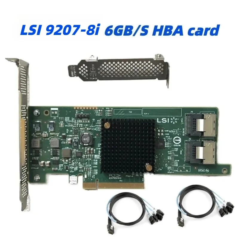 

LSI SAS 9207-8i IT Mode HBA SATA SAS 6Gb/s PCI-E 3.0 Host Bus Adapter Card HBA Card SATA Extension IT Pass-Through Card