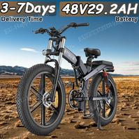 X26 X24 X20 E Bike Brushless Motor 48V29.2AH Battery Hydraulic Shock Electric Bicycle 26-Inch Fat Tire All Terrain Electric Bike